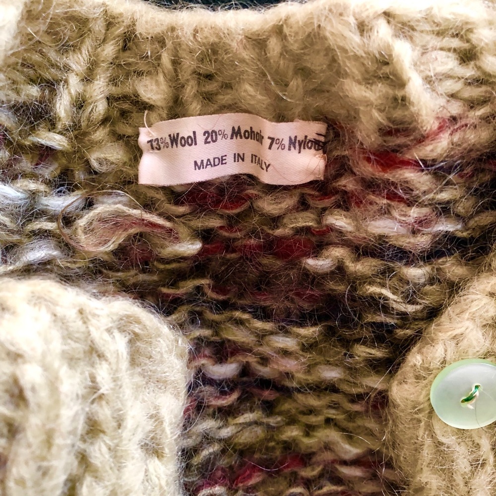 Wool Multicolored Button Down Cardigan - image 2